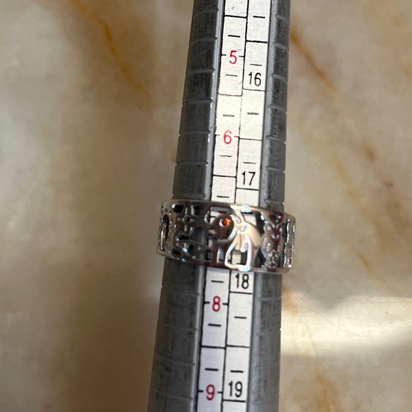 New Real 925 Sterling silver Elephant 7 horseshoe flower owl Lucky Ring Band - Picture 10 of 17